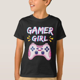 Camiseta Rapariga Cuja Controladora Rosa Joga Jogo