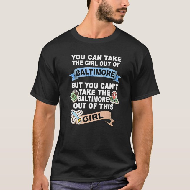 Camiseta Rapariga da cidade de Baltimore (Frente)