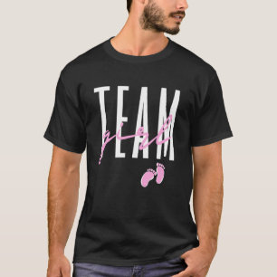 Camiseta Rapariga Da Equipe Rever Chá de fraldas Rosa Ou Az