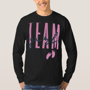 Camiseta Rapariga Da Equipe Rever Chá de fraldas Rosa Ou Az