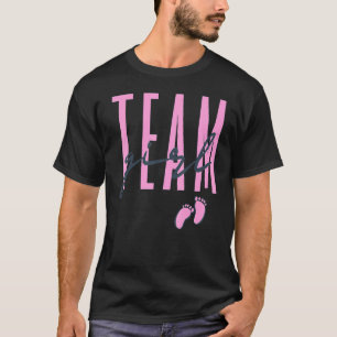 Camiseta Rapariga Da Equipe Rever Chá de fraldas Rosa Ou Az