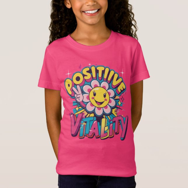 Camiseta Rapariga da tendência da Positividade Radiante (Frente)