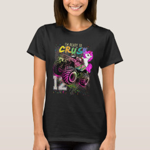Camiseta Rapariga de 12 anos ama caminhonete monstro e salt