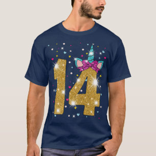 Camiseta Rapariga de 14 anos Filha de catorze 14 Unicórnio 