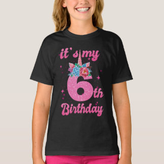 Camiseta Rapariga de 6 anos Presentes, Meninas de Aniversár