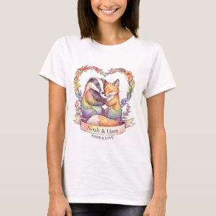Camiseta Rapariga de Água Colorida Raposa & Orgulho de Texu