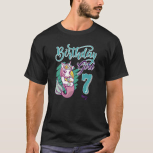 Camiseta Rapariga de Aniversário 7 7 Mermaid Ocean Fish Tai