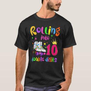 Camiseta Rapariga de aniversário de 10 anos entrando na 10ª