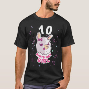 Camiseta Rapariga de aniversário de 10 anos Fama de Lama Fa