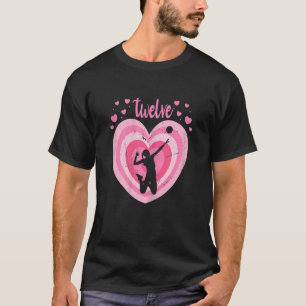Camiseta Rapariga de aniversário de 12 anos de vôlei cuta 1