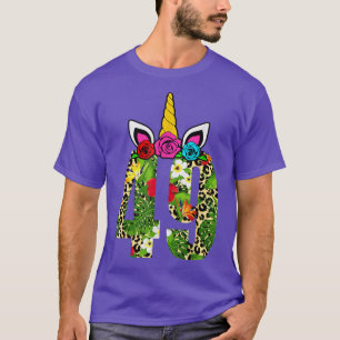 Camiseta Rapariga de aniversário de 49 anos Floral Unicórn