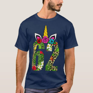 Camiseta Rapariga de aniversário de 62 anos Floral Unicórn