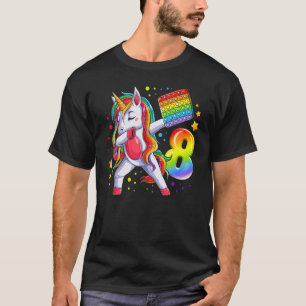 Camiseta Rapariga de aniversário de 8 anos, Unicórnio, Núme