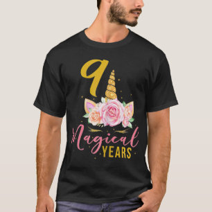 Camiseta Rapariga de aniversário de 9 anos presente no Uni