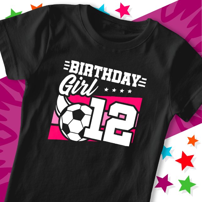 Camiseta Rapariga de aniversário do 12 de futebol de 12 ano (Criador carregado)