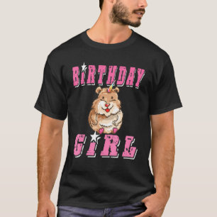 Camiseta Rapariga de Aniversário Hamster Unicórn Pixelated 