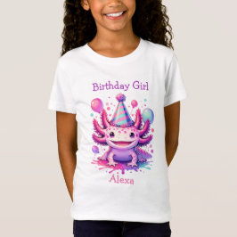 Camiseta Rapariga de aniversário personalizada | Axolotl Th