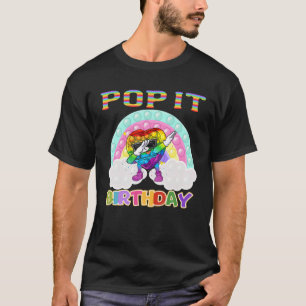 Camiseta Rapariga de Aniversário Pop Tchau Dabbing Pop It
