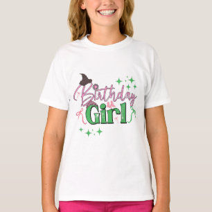 Camiseta Rapariga De Aniversário Rosa E Verde