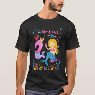 Camiseta Rapariga de aniversário segundo aniversário Sereia