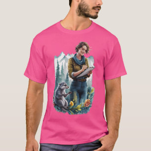 Camiseta Rapariga De Caminhada Com Aquecedor De Racoon