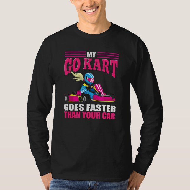 Camiseta Rapariga de Corrida de Kart Go Cart Racer (Frente)