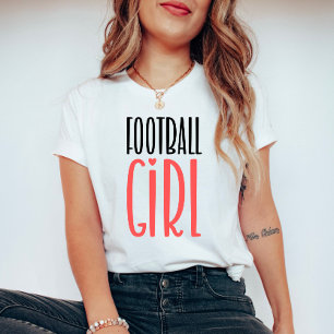 Camiseta Rapariga de Futebol   Texto Rosa Negrito