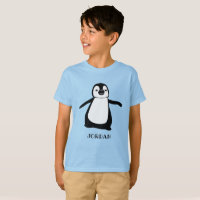 Rapariga de ilustração de pinguim personalizada e