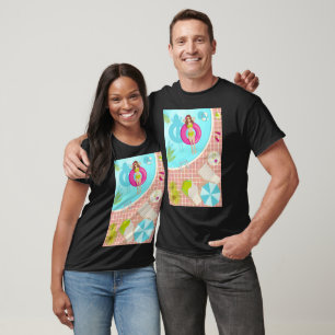 Camiseta Rapariga de natação na praia de verão de biquíni