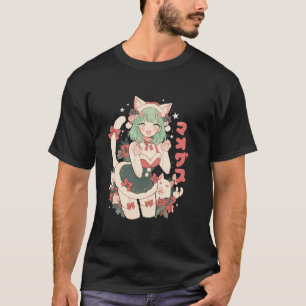 Camiseta Rapariga de Natal Waifu Kawaii Japão Holida