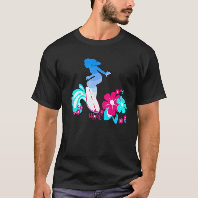 Camiseta Rapariga de Ondas Surfista Surf (Frente)