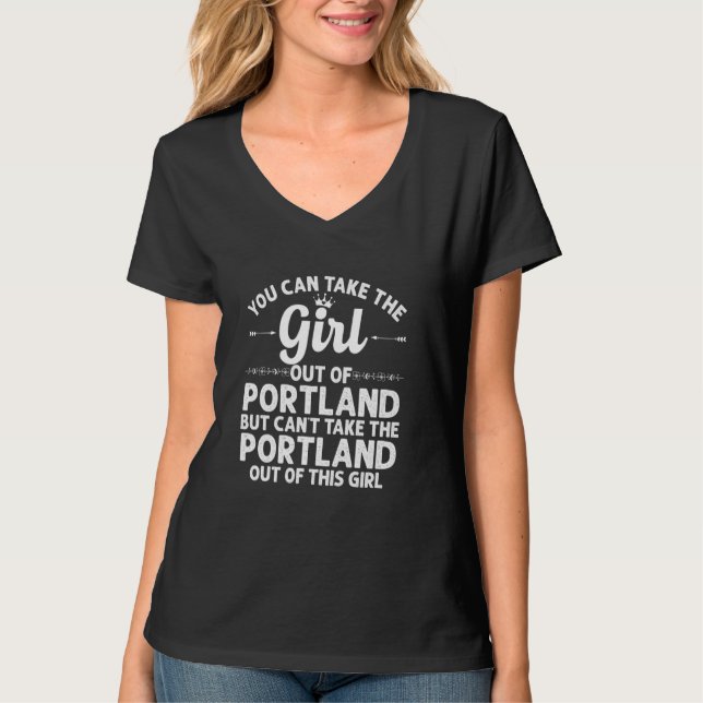 Camiseta Rapariga De Portland Me Maine Engraçado Casa Nos R (Frente)