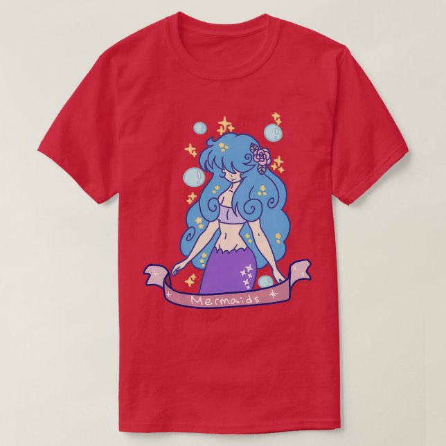 Camiseta Rapariga de Sereia Bluehaired (Frente do Design)