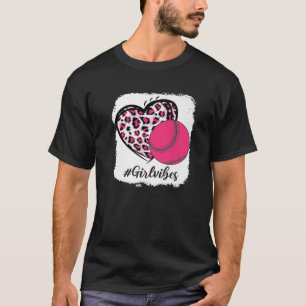 Camiseta Rapariga de Softball sangrada vibes rosa-leopardo-