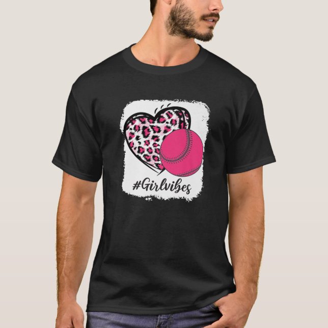 Camiseta Rapariga de Softball sangrada vibes rosa-leopardo- (Frente)