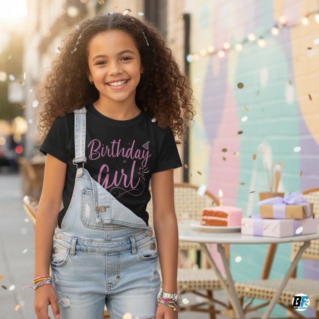 Camiseta Rapariga do Dia do Nascimento - Estilo Rosa Atrati (Criador carregado)