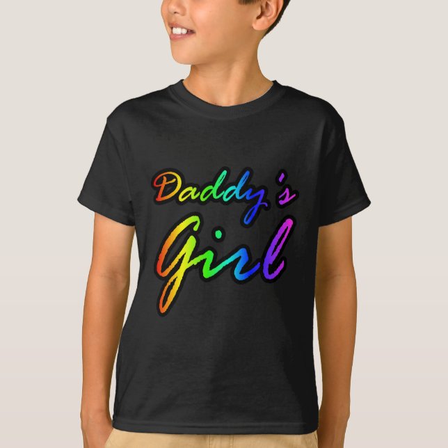 Camiseta Rapariga do Pai Rainbow Color (Frente)