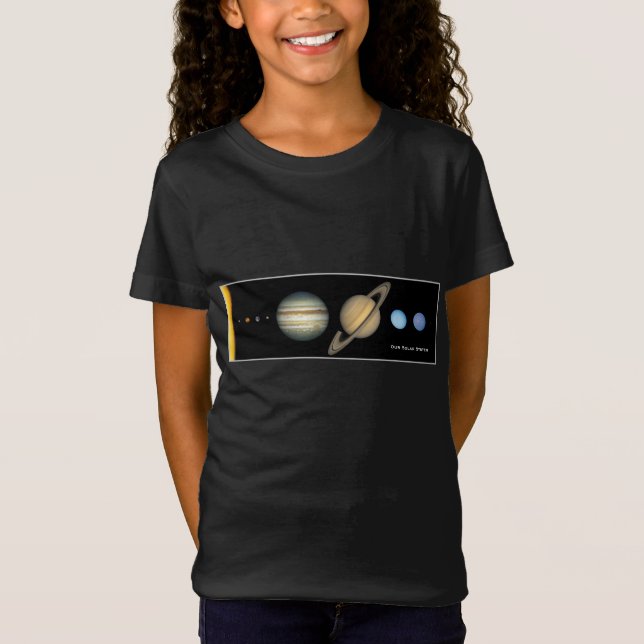 Camiseta Rapariga do Planeta Solar da NASA (Frente)