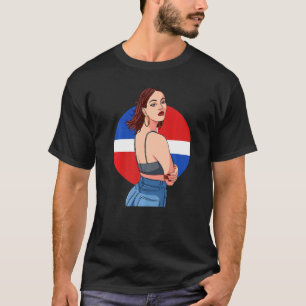Camiseta Rapariga Dominicana República Dominicana Bandeira