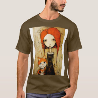 Camiseta Rapariga e Gato 4