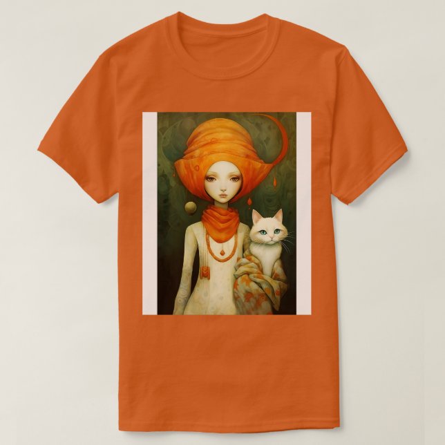Camiseta Rapariga e Gato 6 (Frente do Design)