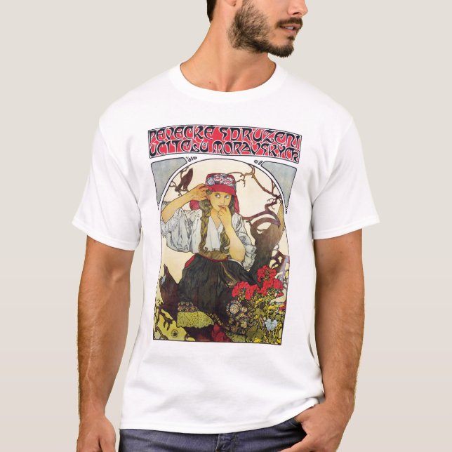 Camiseta Rapariga e Geranium, Mucha (Frente)