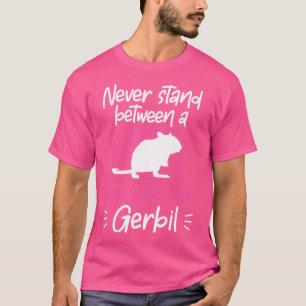 Camiseta Rapariga E Seu Rato De Deserto Gerbil Rodent