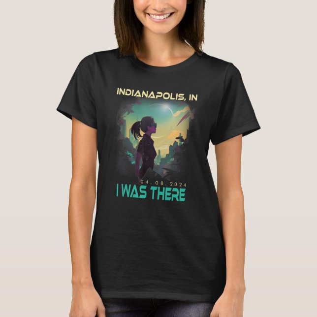 Camiseta Rapariga Eclipse Solar Total Indianapolis Em (Frente)