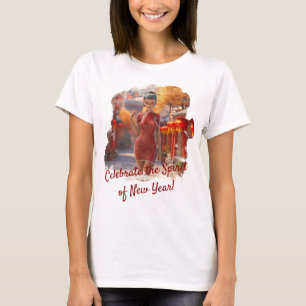 Camiseta Rapariga Exótica Celebrando Ano Novo Chinês