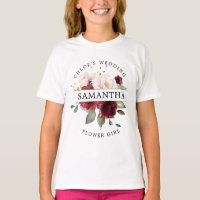 Rapariga Flor Rosa-Rosa-Blush Vermelha Burgunta