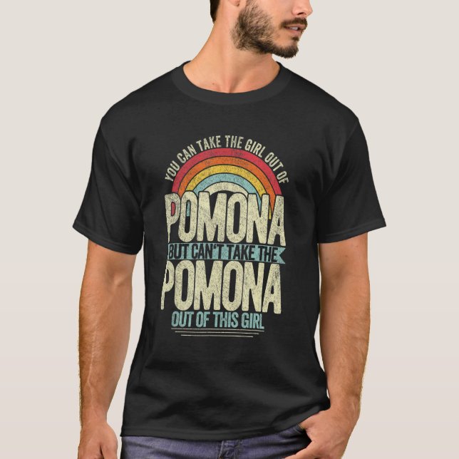 Camiseta Rapariga Fora De Pomona, Cidade Natal, Pomona (Frente)