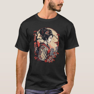 Camiseta Rapariga Geisha Japonesa e Arte e Pago Kimono Japã