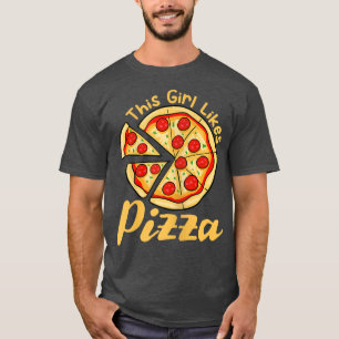 Camiseta Rapariga Gosta De Pizza Irônica Fazer De Pizza Ita