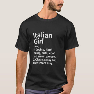 Camiseta Rapariga Italiana Engraçada País Doméstico Raízes